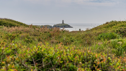 The Rhoscolyn Beacon, seen from Borthwen, Anglesey, Gwynedd, Wales, UK