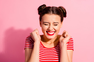 Close-up portrait of her she nice-looking cute charming sweet winsome attractive lovely cheerful...