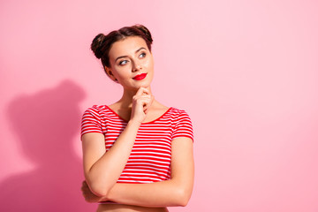 Portrait of her she nice-looking cute charming winsome glamorous fascinating attractive lovely girl...
