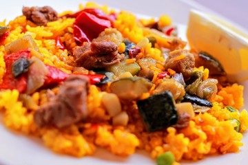 Paella valenciana de verduras