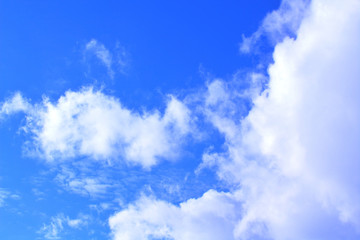 Cumulus clouds. Large plan. Background. Landscape.