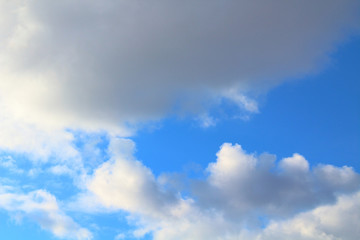 Cumulus clouds. Large plan. Background. Landscape.