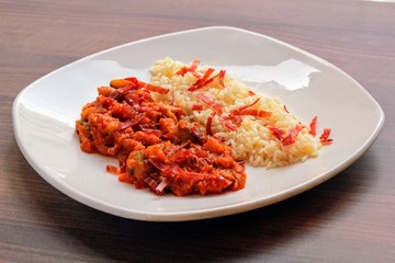 Pisto manchego con arroz