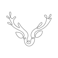 deer continuous line drawing