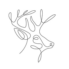 deer continuous line drawing