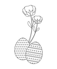 decorated eggs of easter with flowers