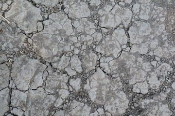 Top view of dry and cracked ground. Nature background and texture concept.