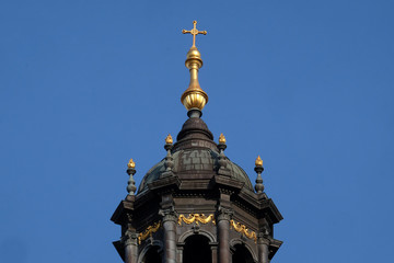 Fototapeta na wymiar Cross on the Saint Stephen`s Basilica in Budapest, Hungary