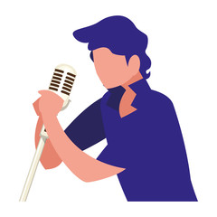 singer with microphone character