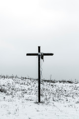 Cross in snow