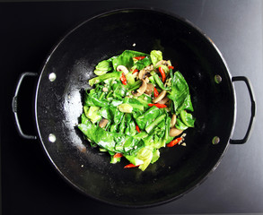 Stir Fry Vegetables on Frying Pan