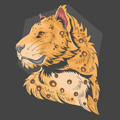 LEOPARD LION VECTOR DETAIL