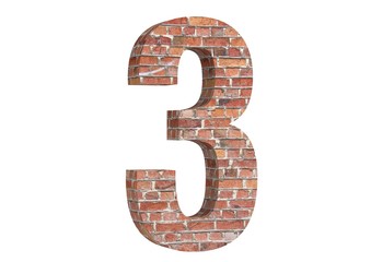 3D ILLUSTRATION BRICK FONT RENDER