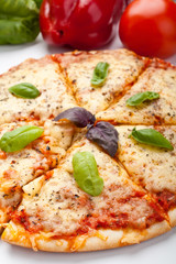 Sliced pizza margarita
