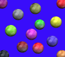 colorful balls on blue background