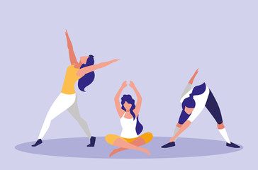 young women performing exercise icon