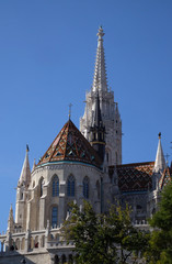 Fototapeta na wymiar Church of St. Matthias near the fisherman bastion in Budapest, Hungary