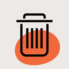 Garbage icon flat illustration