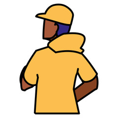 adventurous black man with cap avatar character