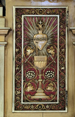 Door of Tabernacle on the main altar in the church of Saint Martin in Zagreb, Croatia