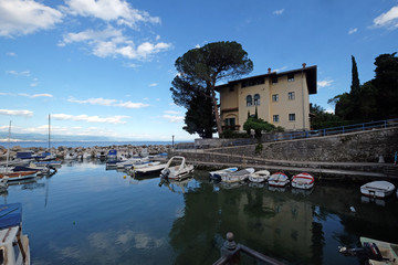 Naklejka premium Icici village harbor in Opatija riviera, Kvarner, Croatia