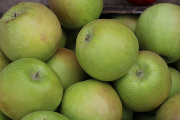 Green apples for background and texture.