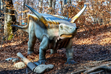 Portrait of dinosaur on nature background