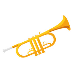 trumpet instrument musical icon - obrazy, fototapety, plakaty
