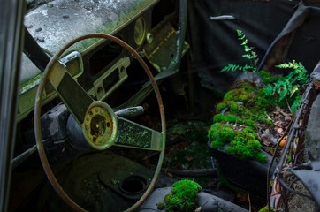 dashboard abandoned car.