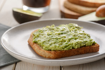 Mashed avocado sandwich