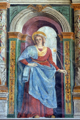 Fresco in the Cathedral dedicated to the Blessed Virgin Mary under the designation Santa Maria Matricolare in Verona, Italy