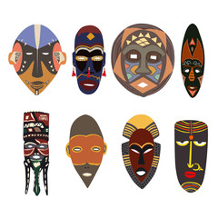 Set of African tribal masks