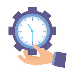 hand holding clock gear