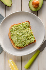 Toast with mashed avocado