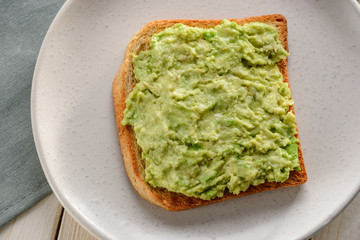 Toast with mashed avocado
