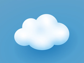 Cute Cloud Shape. Vector Icon.