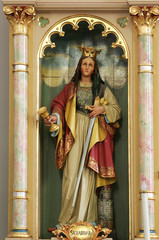 Statue of Saint Barbara on the oltar of Our Lady in the Church of Holy Cross in Sisak, Croatia