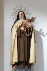 Saint Teresa, statue on the altar in the Church of Blessed Virgin of Purification in Smokvica, Korcula island, Croatia