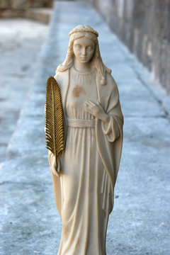 Saint Vincenca statue, Church of All Saints in Blato, Korcula island, Croatia
