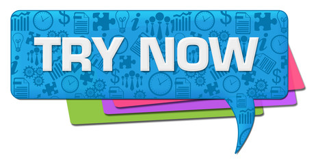 Try Now Business Symbols Blue Colorful Comment Symbol 