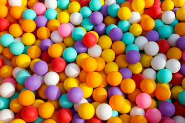 Multi-colored balls in a children's attraction