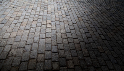 Stone blocks on the road as an abstract background