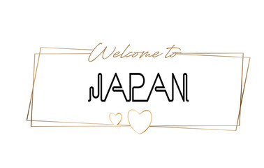 Japan  Welcome to text Neon lettering typography. Word for logotype, badge, icon, postcard, logo, banner Vector Illustration.