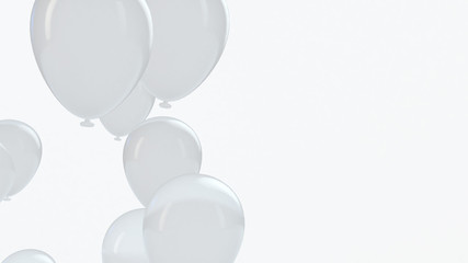 White balloon floating in the air