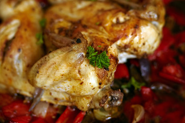 Baked chicken with vegetables