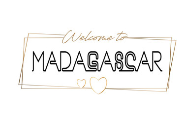 Madagascar  Welcome to text Neon lettering typography. Word for logotype, badge, icon, postcard, logo, banner Vector Illustration.