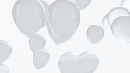 White balloon floating in the air