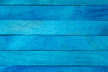 Aquamarine horizontal colored wooden background, top view