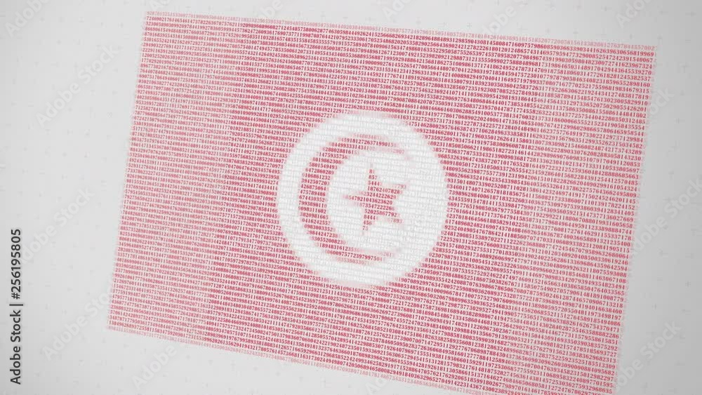 Poster falling numbers make up flag of tunisia. conceptual 3d animation