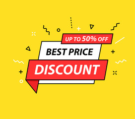 Sale tag. Special offer, big sale, discount, best price, mega sale banner. Shop or online shopping. Sticker, badge, coupon, store. Vector Illustration.